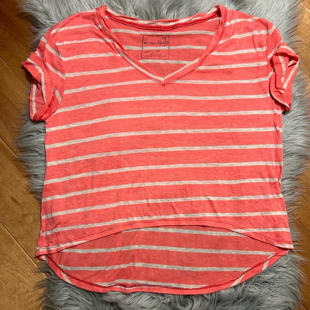 Free People We The Free Cap Sleeve Striped T-Shirt Size XS